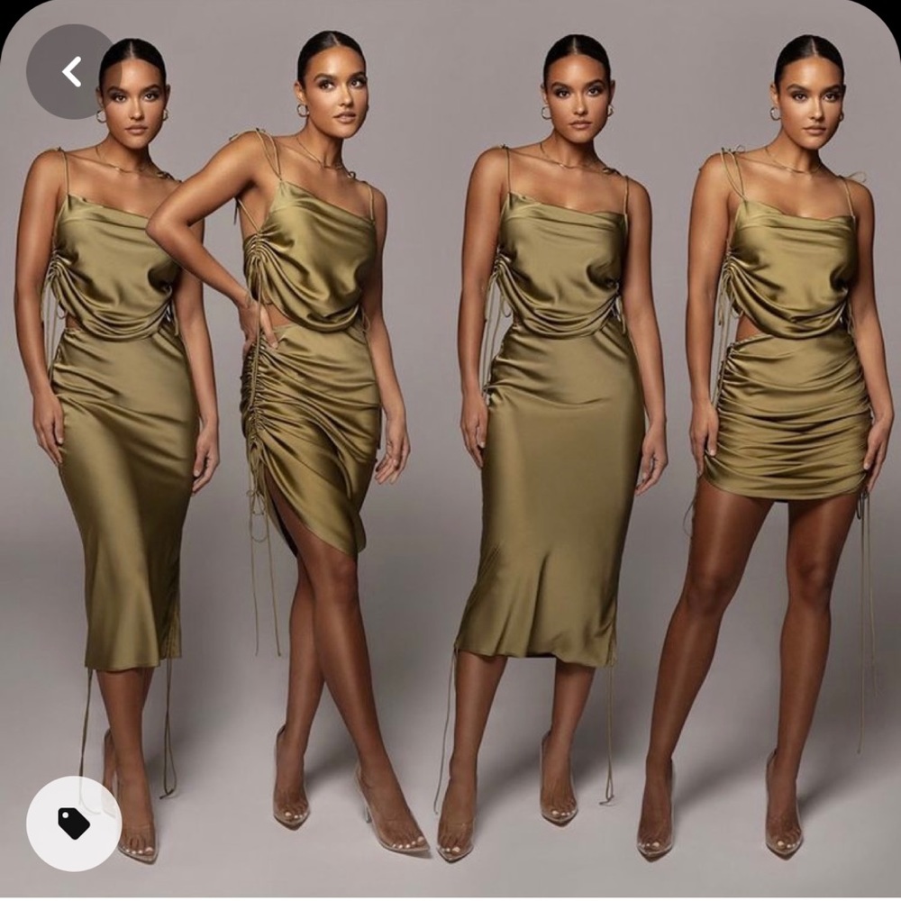 Jluxlabel So Versatile Satin Ruched Set